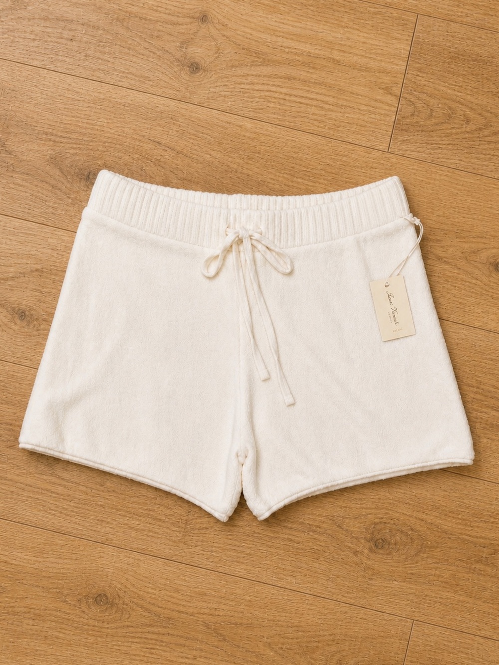 Knit Drawstring Lounge Shorts | Universal Thread | Cream | XL - Picture 2 of 7